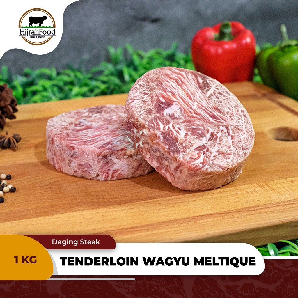 

Hijrahfood Tenderloin Wagyu Meltique Style Beef Steak AUS (Qty. 1 kg)