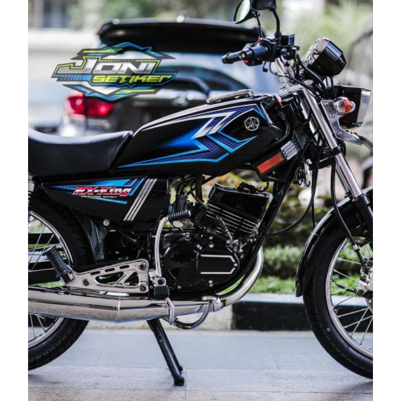 STRIPING LIS STICKER STANDAR ORI YAMAHA RX KING 2004 HITAM LIS BIRU