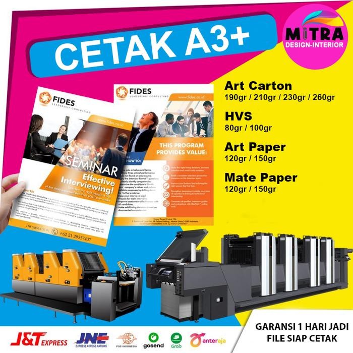 

READY Cetak A3+ Art Carton 1 Sisi Full Warna Poster Undangan Brosur ID card - A3+ (30x40cm)