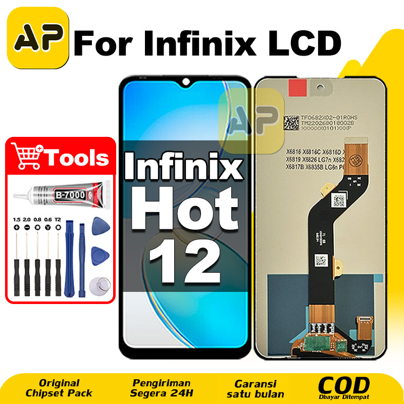 LCD Infinix Hot 12 hp Layar Sentuh Fullset Glass Touchscreen Digitizer COD