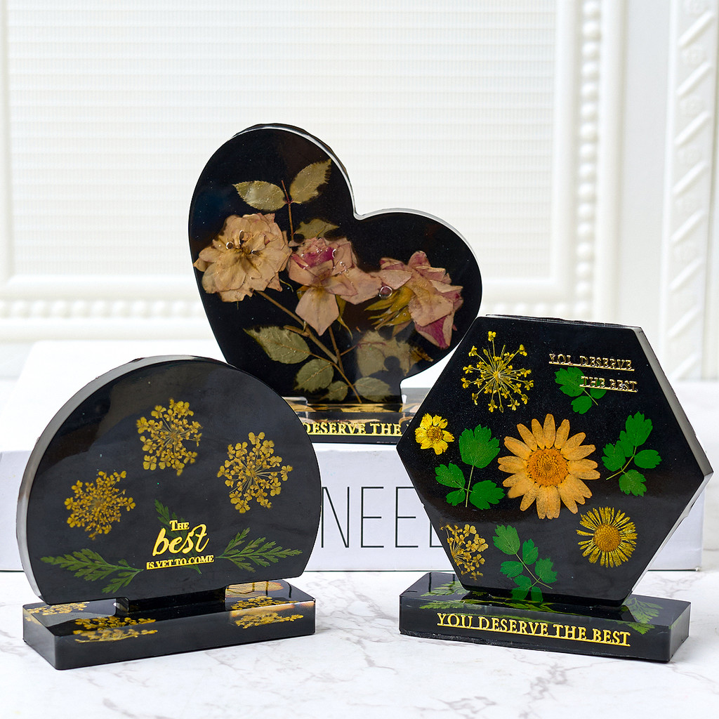 

DIY Crystal Epoxy Resin Mold Mirror Jewelry Ornaments Heart Round Hexagonal Photo Frame Silicone Molds Home Decor Crafts Making