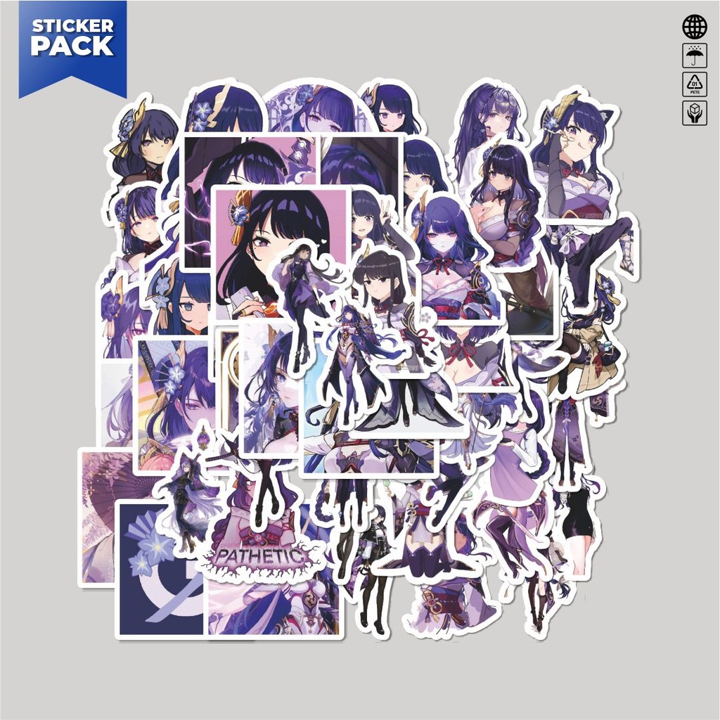 

[100PCS]Stiker Pack Stiker Anime Genshin Impact Raiden Shogun V2 Aesthetic Vinyl Anti Air Dekorasi Sticker Laptop Buku Journal Koper Helm Casing HP Gitar Helm Skateboard