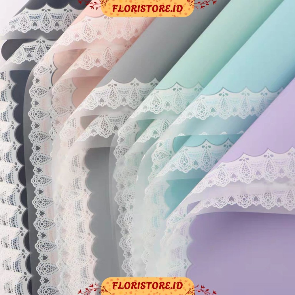 

LACE FRAME TRANSPARANT PAPER / CELLOPHANE / FLORIST PAPER / KERTAS BUKET BUNGA / WRAPPING WRAPPER