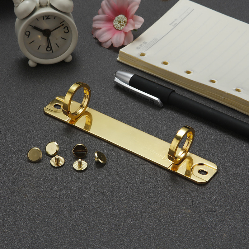 

A7 Detachable Buckle Loose-leaf Binder Strip 2 Holes Metal Ring Binder Clips for Handbook Notebook School Office Stationery