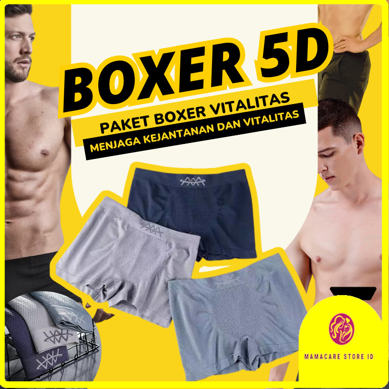 Celana Dalam Terapi Magnetic 5D Boxer Therapy Kesehatan Vitalitas Seamless Premium Elastis Nyaman An