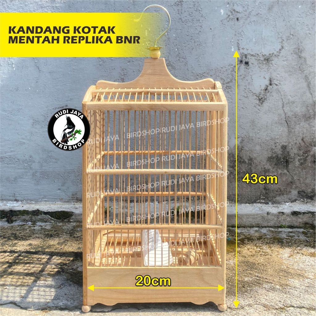 SEDIA KANDANG KOTAK MENTAH REPLIKA BNR SANGKAR BURUNG BAHAN KAYU JATI HALUS  WAJIB SHOPEE EKSPRESS