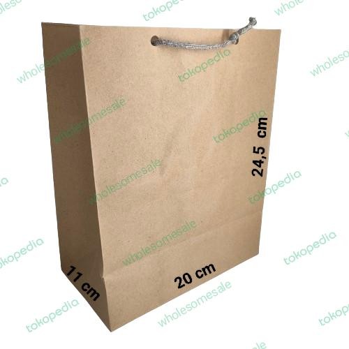 

Paperbag kantong kertas coklat/Tas souvenir bingkisan polos coklat per lusin