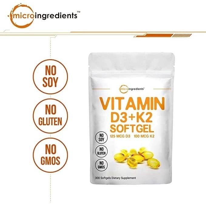 MicroIngredients MicroIngredients Vitamin D3 5000IU K2 100mcg 300 gel
