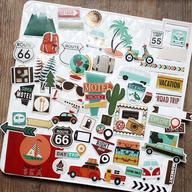 

64PCS travel Stickers Crafts And Scrapbooking stickers book Student label Decorative sticker DIY Stationery