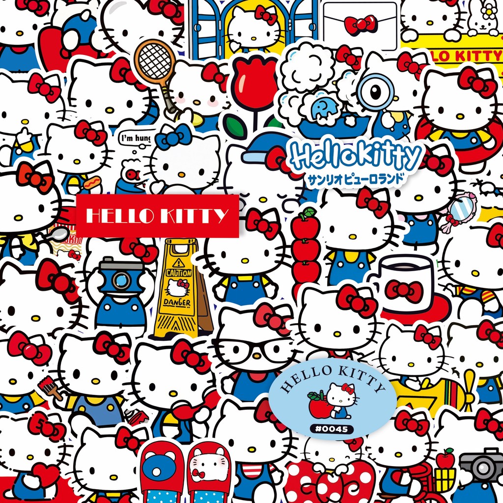 

100PCS Cute Hello Kitty Cartoon Sanrio Stickers for Scrapbook Phone Case Laptop Guitar Notebook Kawaii Anime Sticker Kids Toys