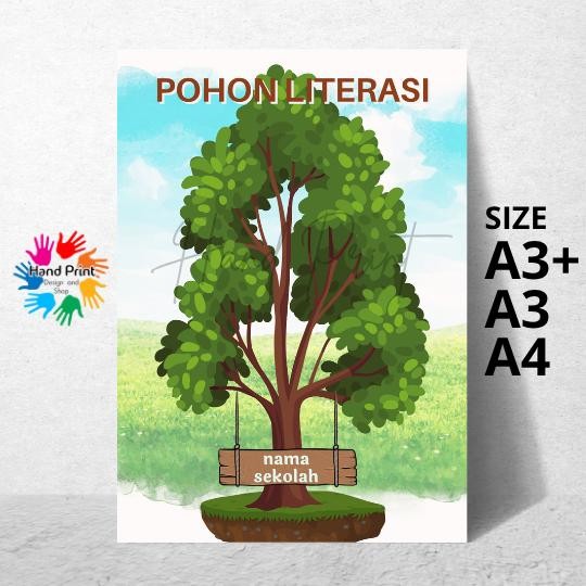 Cetak Poster Pohon Literasi Sekolah Beringin Size A3+