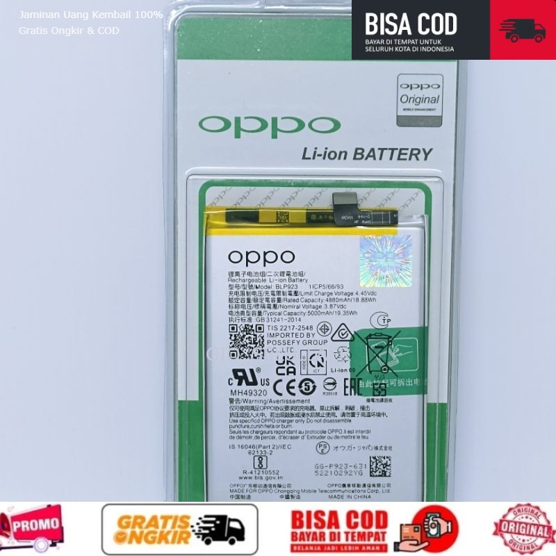 BATRE HP BATREAI BATRE OPPO A57 2022/OPPO A57S/OPPO A77S 5G/OPPO A97 5G(KODE BLP923) BATTERAY BATU B