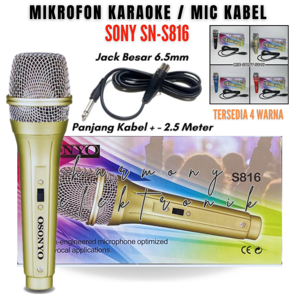 SERBA COD Sony Sn-S816 Colokan Besar // Mikrofon Karaoke / Mic/Mik Karaoke Kabel | Microphone Kabel 