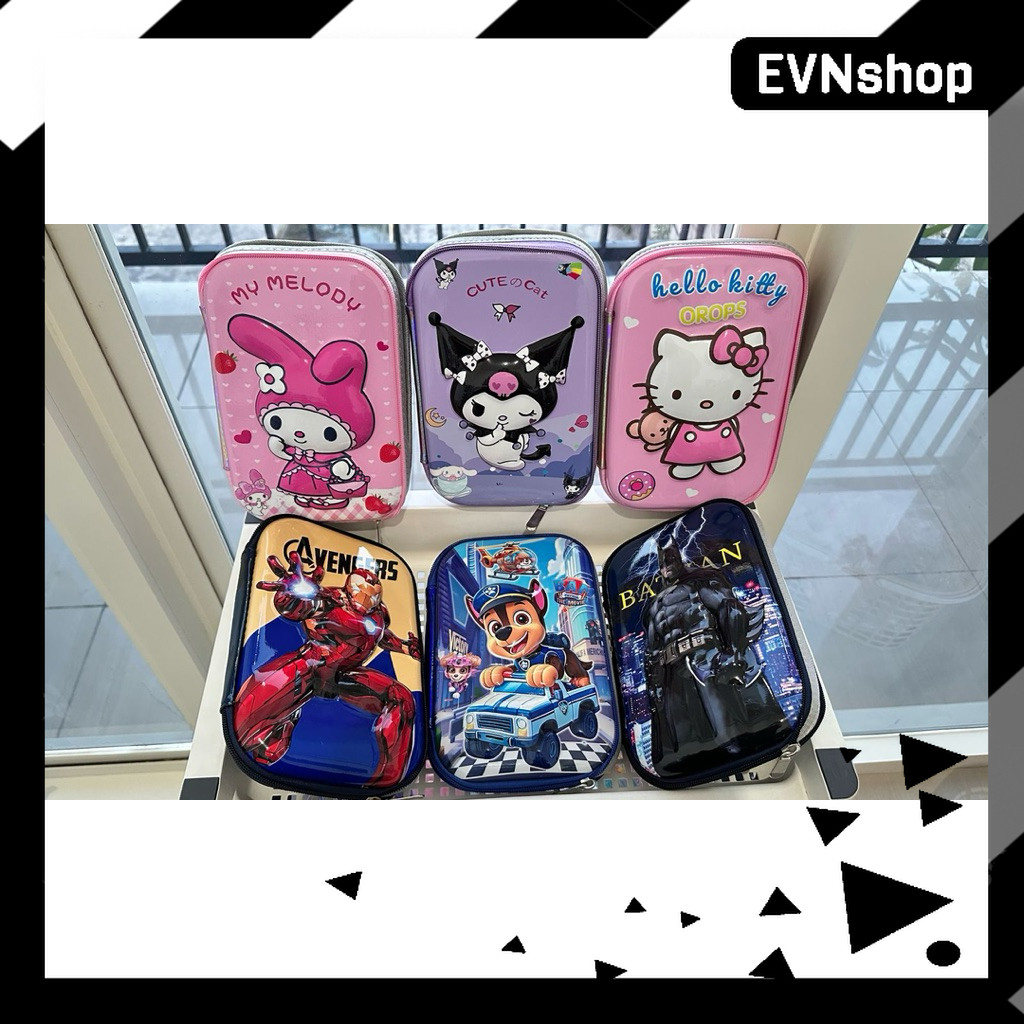 

TEMPAT PENSIL HOLOGRAM 3D Hardcase Impor Karakter Lucu Anak Kuromi My Melody Hello Kitty Avengers Batman Paw Patrol