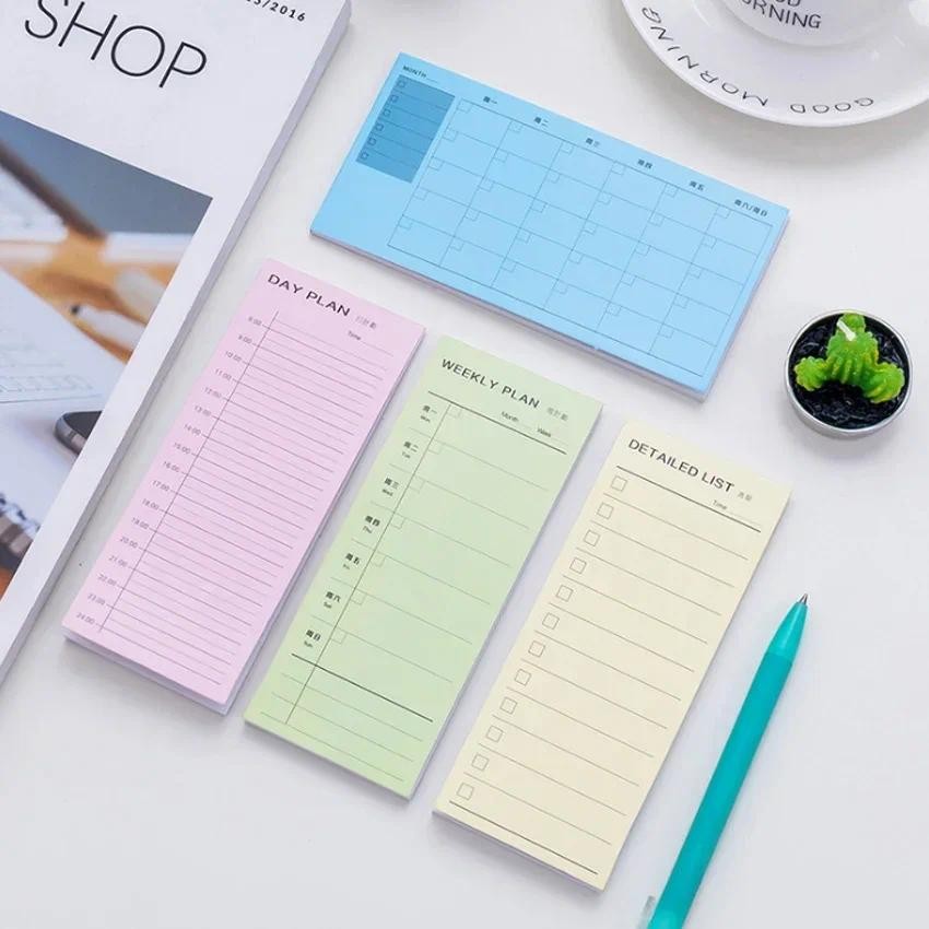 

1Pack/lot 30pcs New Simple Day Week Month Plan Detailed Lists Memo Pad Sticky fresh style Notes School Office Supply