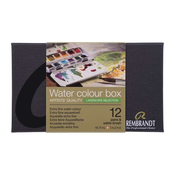 

Rembrandt Watercolour metal tin set Landscape Colour Selection | 12 pans + 1 brush