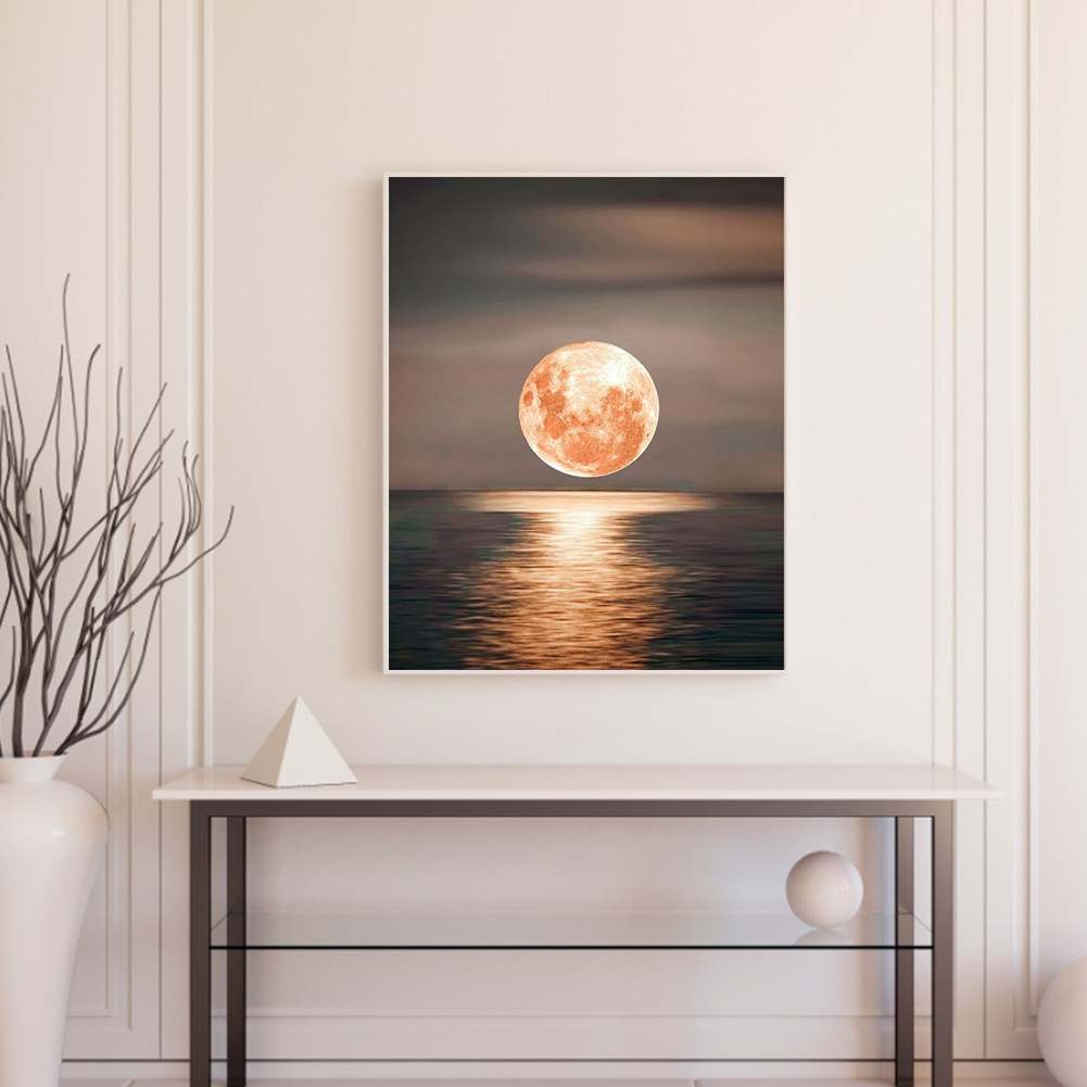 

Full Moon at Sea Oil Paint By Numbers Kit Frameless Drawing Picture Wall Decor