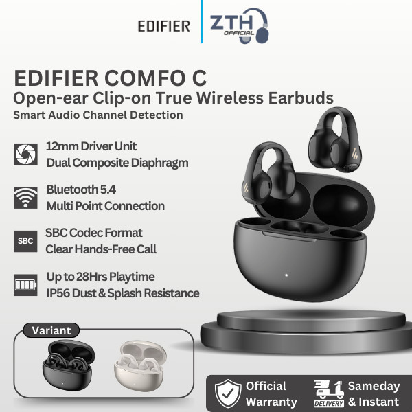 EDIFIER TWS COMFO C Open-ear Clip-on Design True Wireless Earbuds
