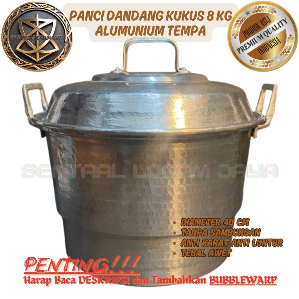 Panci Dandang Pengukus Nasi 8 kg Alumunium Tempa Tebal Anti Luntur Anti Karat