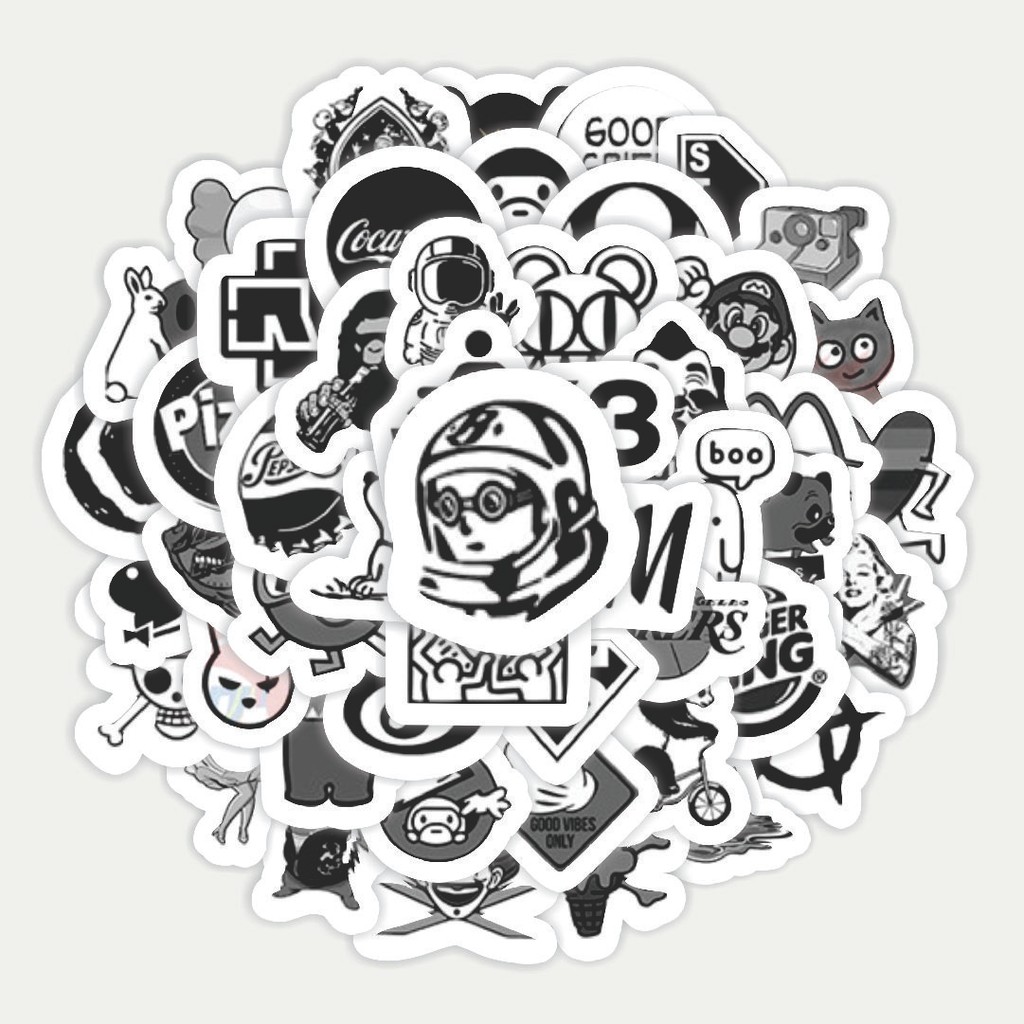 

Sticker Pack Stiker Classic Black & White [Klasik Hitam & Putih] | Sticker TUMBLR | Stiker LAPTOP KOPER HELM