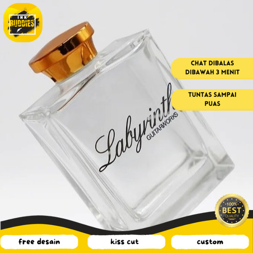 

INB Stiker Botol Parfum Premium Timbul UV DTF Custom Desain Cetak Label Wewangian