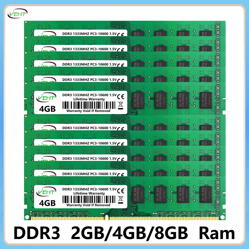 10Pcs DDR3 2GB 4GB 8GB Desktop Memory Ram PC3 8500 10600 12800 1.5V 240Pin 1066 1333 1600Mhz Compute
