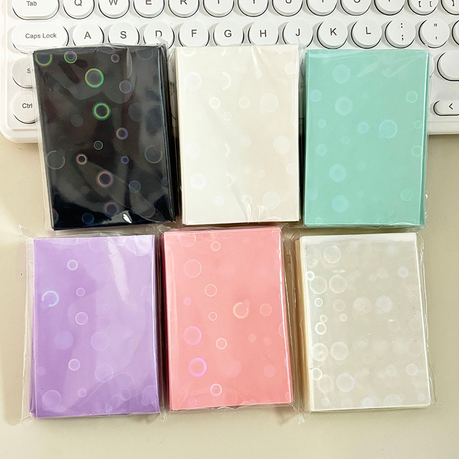 

Sharkbang 50pcs/Lot Holo Card Sleeves 61x91mm Bubble Series PP Kpop Holders For Postcards Films Game Cards Photocard Protector