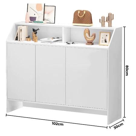 DBest Grup - Lemari Sepatu Mini Minimalis Rak Sepatu Kayu Kabinet Rak Sepatu Tertutup Modern - XJ-7-