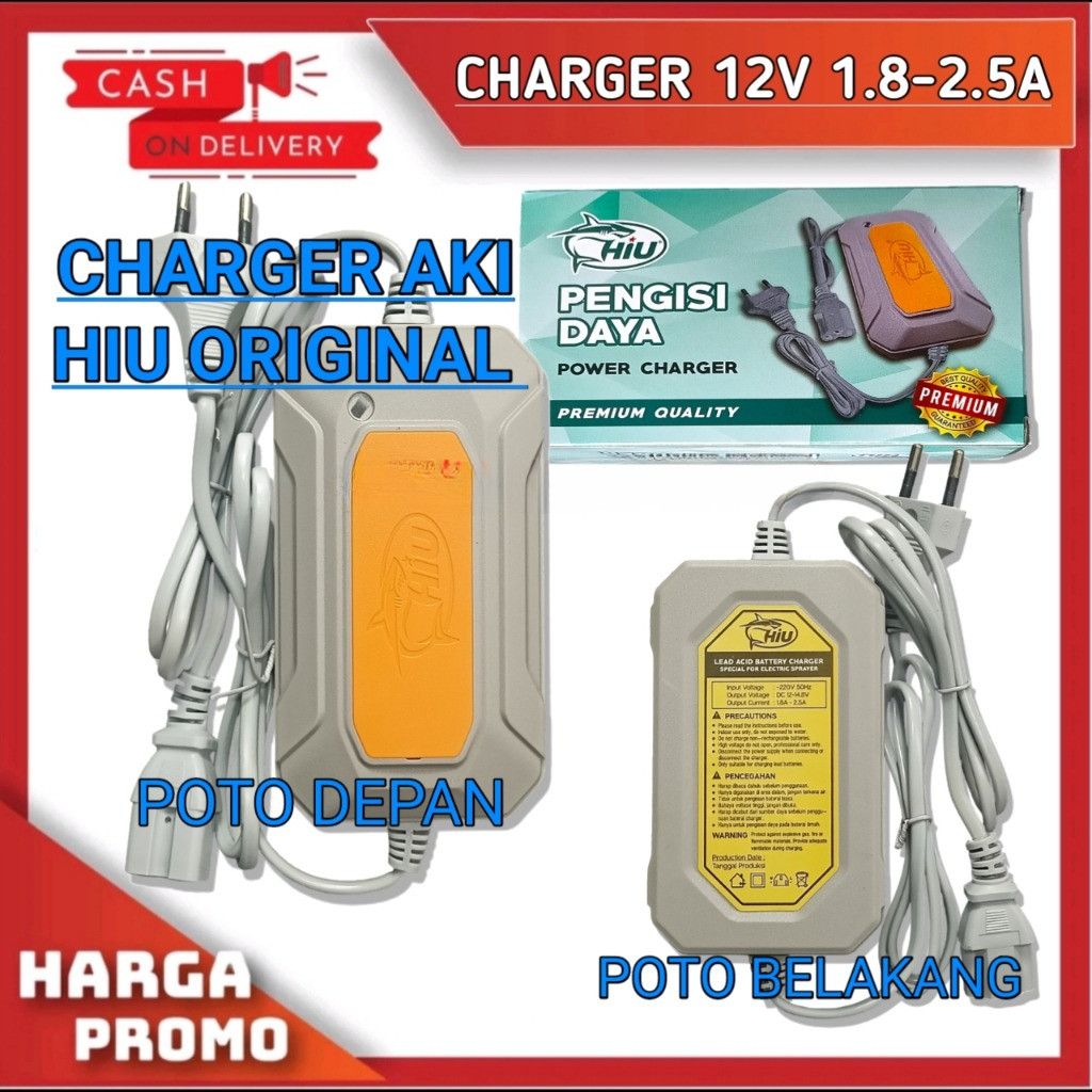 Adaptor Charger Aki Sprayer Elektrik Hiu 2.5A Original Atau Charger Maraco 2A