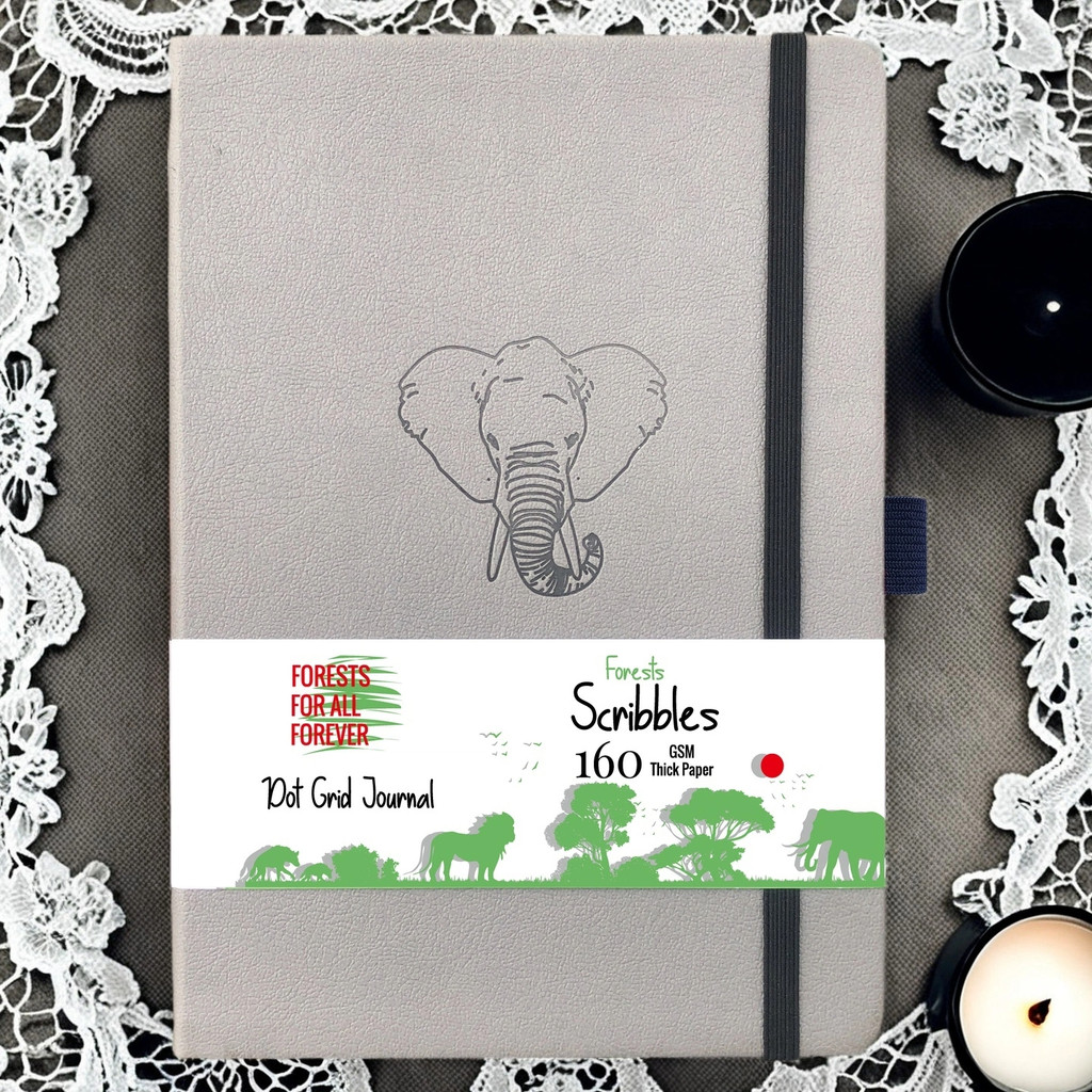 

BUJO Dotted Notebook – A5 PU Cover, 160gsm Thick Paper, Dot Grid Layout, Numbered Journal Pages