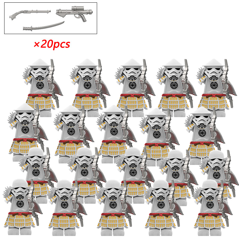 Kendo Hat Samurai Minifigure DY326 with Conical Kabuto, Rifle, Katana & Quiver, Ball Jointed Arms - 