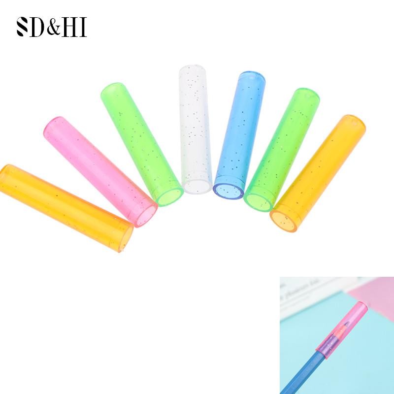 

20/24pcs Kawaii Stationery Pencil Extender Pen Topper Pencil Cap Colorful Plastic Pencil Protection Cap School Office Supplies