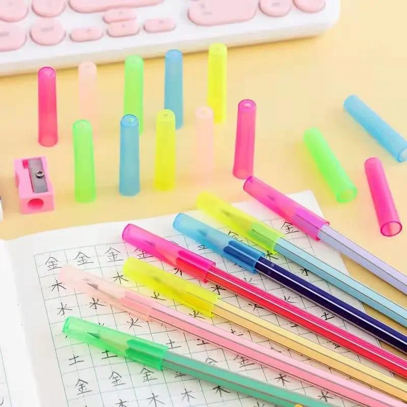 

10 Pcs Pencil Protective Cover Protective Cap Mixed Color Plastic Pen Cap Color Pencil Extender Pen Tip Protective Cover