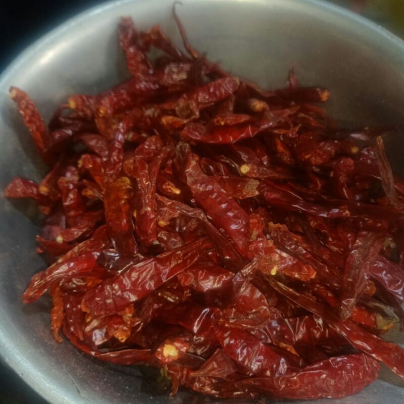 Paket cabe keriting kering Cabe merah kering keriting red hot Chili steamless cabe merah keriting ke