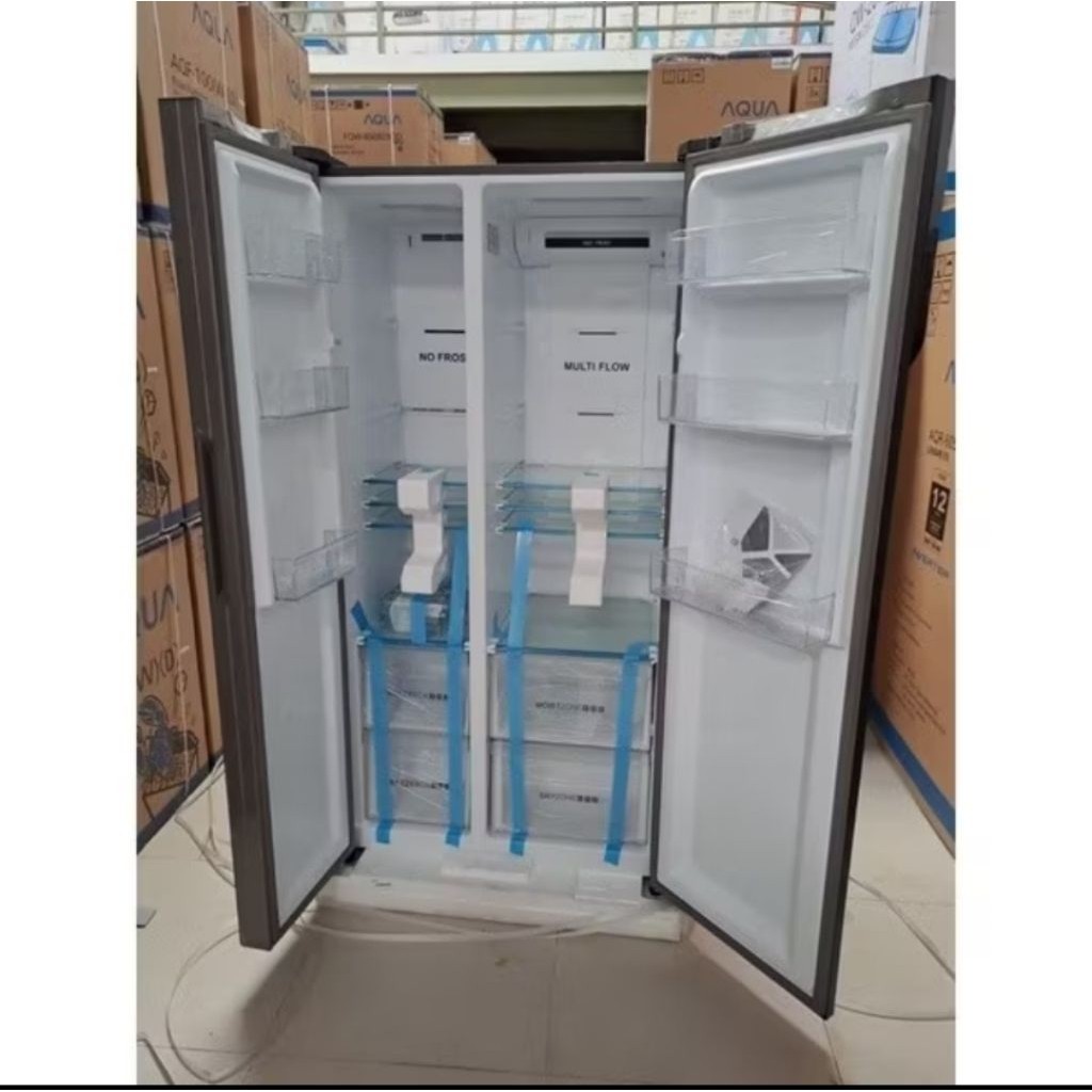 AQUA JAPAN AQR-605IG GB Kulkas Side-by-side [541 L] Glass Door