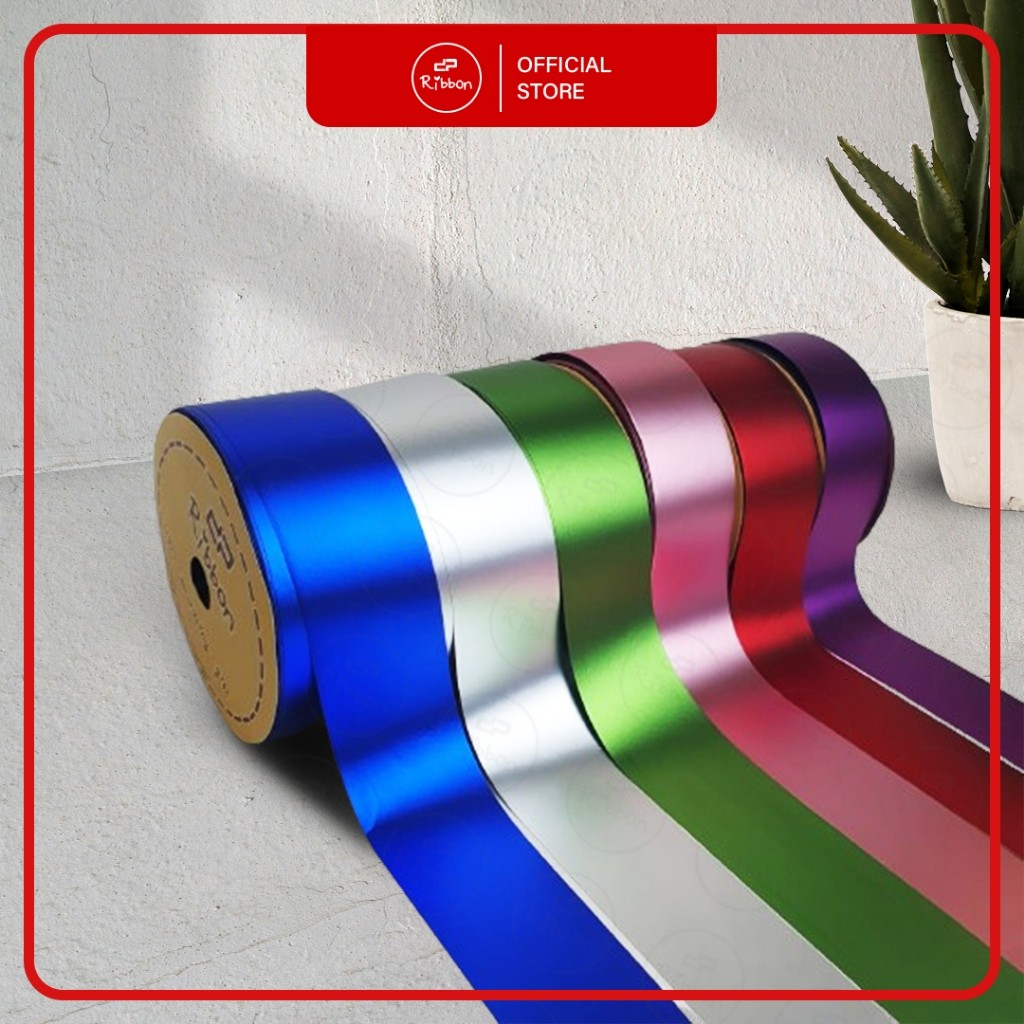 

1 Roll Pita Kado 4cm Metalik Doff 1.5" Jepang Ribbon Kertas Plastik Dekorasi 4 cm Hampers 38mm