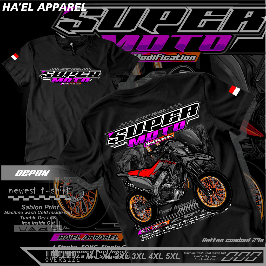 KAOS " SUPERMOTO Original Ha'el " CRF 150L " BAJU SUPERMOTO | KOAS RACING | KAOS DISTRO
