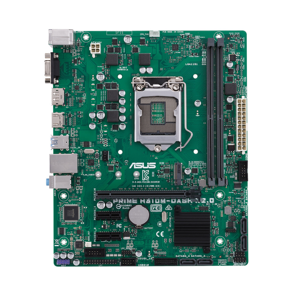 ASUS PRIME H310M-DASH R2.0 Motherboard LGA1151 Support 9th/8th Gen Core i5-9400F 8500 9700F i7-2600 