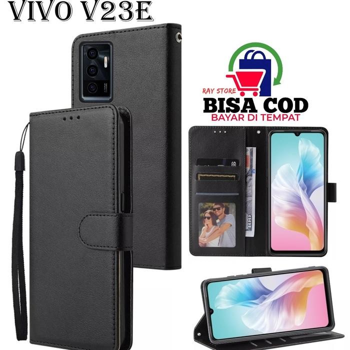 PROMO VIVO V23E FLIP LEATHER CASE PREMIUM-FLIP WALLET CASE KULIT UNTUK VIVO V23E - CASING DOMPET-FLI