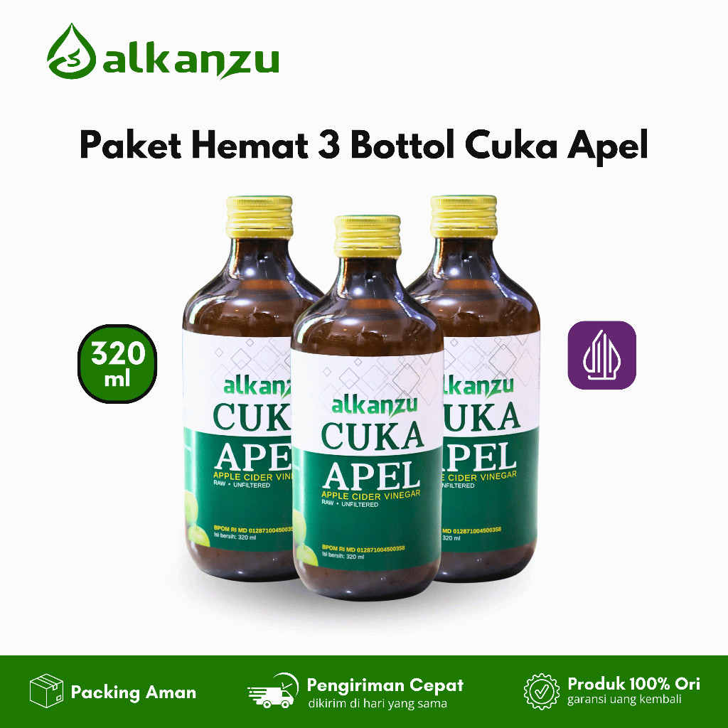 

ALKANZU cuka apel paket hemat 3 botol