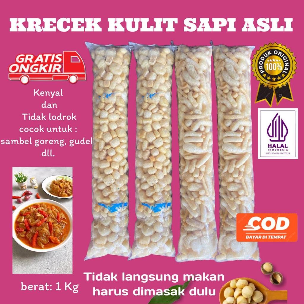 

1 Ball Krecek Sayur Kulit Sapi Asli 1 Kg Super Kenyal, Rambak Untuk Di sayur