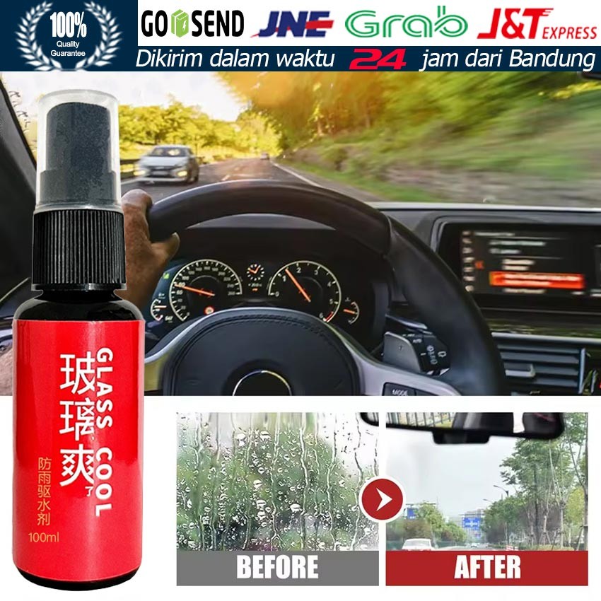 Hydrophobic Spray Pelindung Kaca 100ml Anti Kabut dan Embun Untuk Mobil, Helm dan Kacamata Efek Daun