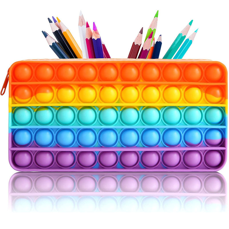 

Fidget Pencil Case Stationery Storage Bag Sensory Silicone Bubble Stress Relief Toys School Season Gifts Classroom Supplies