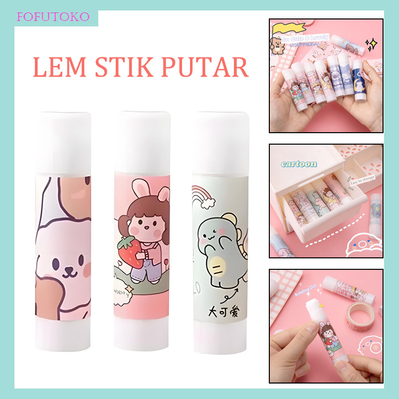 

Glue Stick Lem Padat Kartun Lucu / Lem Perekat Kertas Padat / Lem Glue Stick Karakter Lucu Lem Stik Batang Putar Perlengkapan Sekolah Kantor