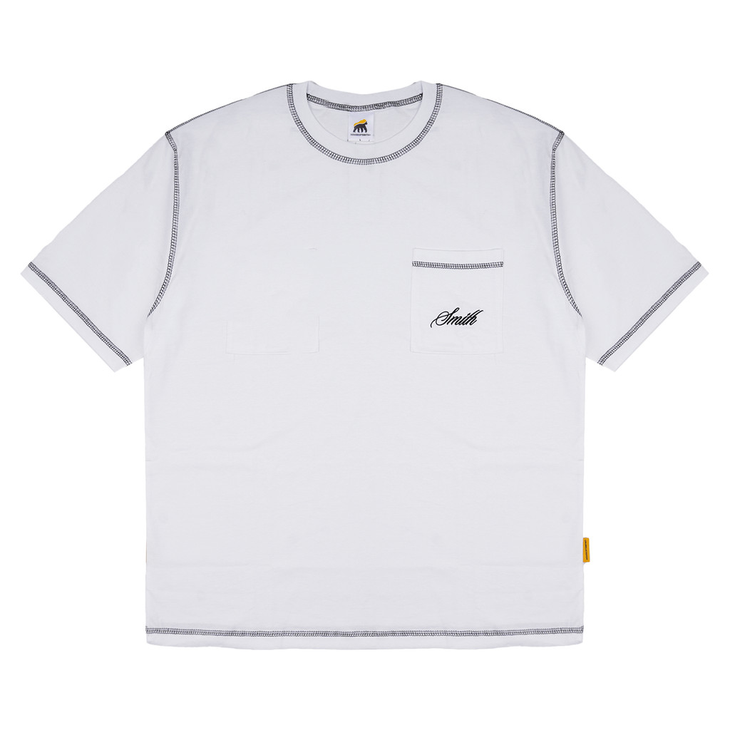 House of Smith Kaos Oversize Pria - Smith Pocket Oversized Tshirt White - Oversize T Shirt