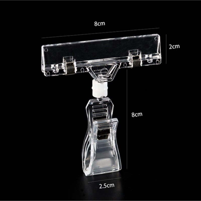 

10pcs Clear POP Merchandise Plastic Sign Paper Card Display Price Label Promotion Small Clips Holders