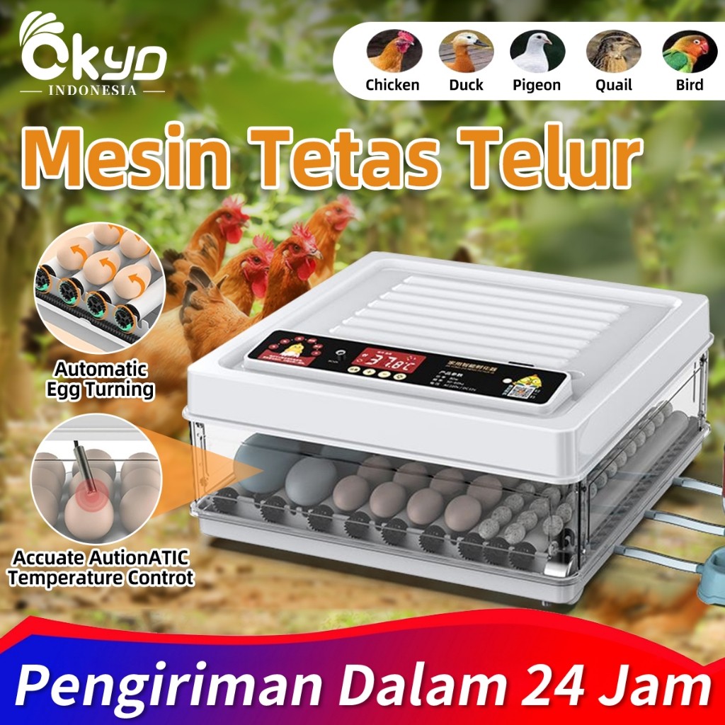 30-130 Egg Mesin Tetas Telur Mesin Alat Penetas Telur /InCubator Full Otomatis Digital Rak Spinner K