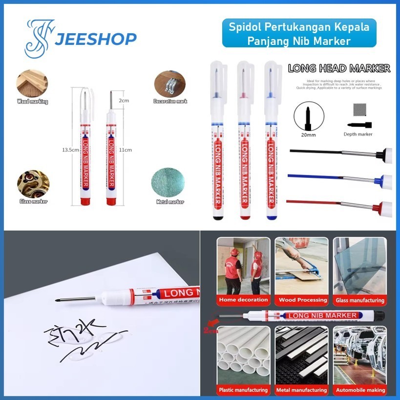 

(GROSIRAN) Spidol Pertukangan Nib Marker Alat Tulis Penanda Ubin Spidol Long Nib Head Marker Serbaguna