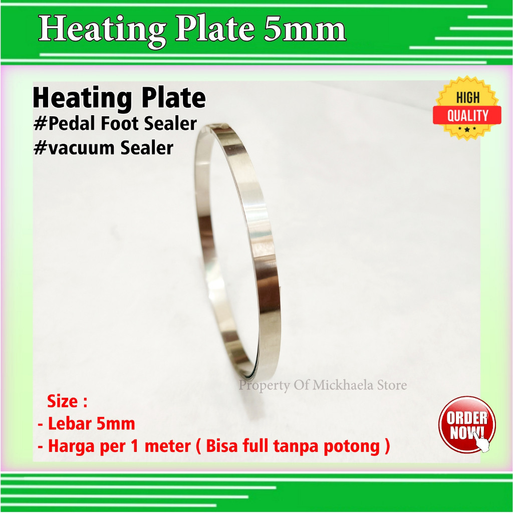 Meteran Elemen Plat Pemanas Lebar 5mm Untuk Mesin Pedal Foot Sealer / Vacuum Sealer