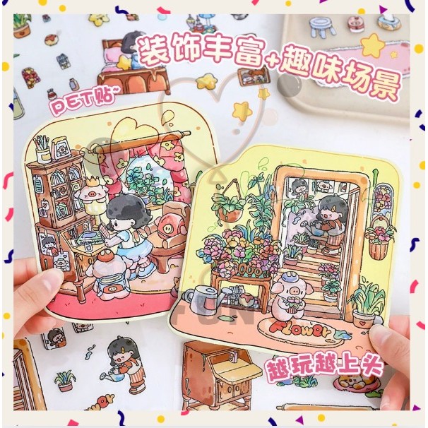 

FUNFINDS Sticker DIY Korea 3D Satisfying Decoration Landscaping Cute Cafe CapybaraA-SK023